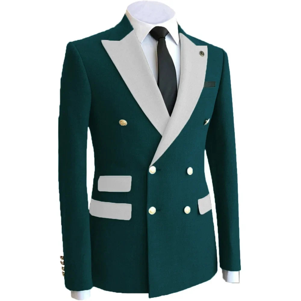 Costume de mariage pour homme, veste de blazer, smoking, vêtement formel, manteau croisé, pour marié, homme d'affaires, tenue de fête, XS-6XL