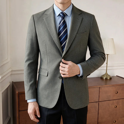 Men's Blazer Retro Texture Smart Casual Suit Lightweight Business Commuter Jacket
