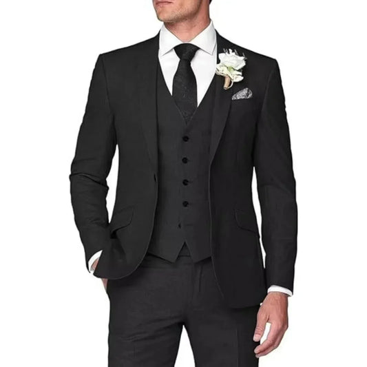 Men wedding suits 3 Piece Slim Fit For Men Double Breasted Suit Wedding Prom Suits Formal Business Dinner Tuxedo