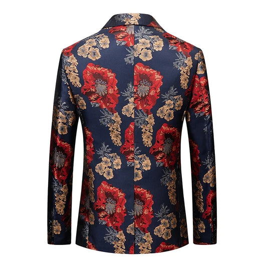 Men's Jacquard Blazer Single Breasted Slim Fit Smart Casual Wedding