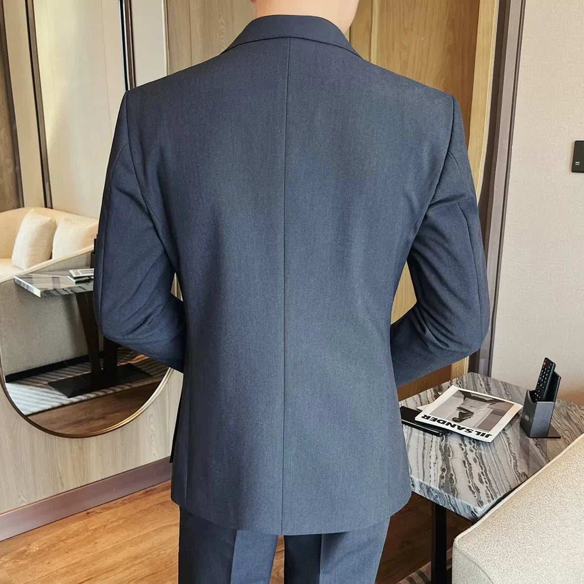 2026 Autumn Double Breasted Men's Slim Fit Business Blazers High-quality Casual Suit Jacket Groom's Wedding Suit Men Clothing