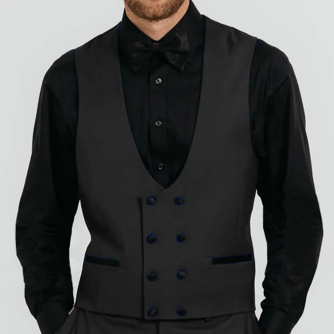 Men's Formal Vest Double-Breasted Waistcoat for Weddings & Events