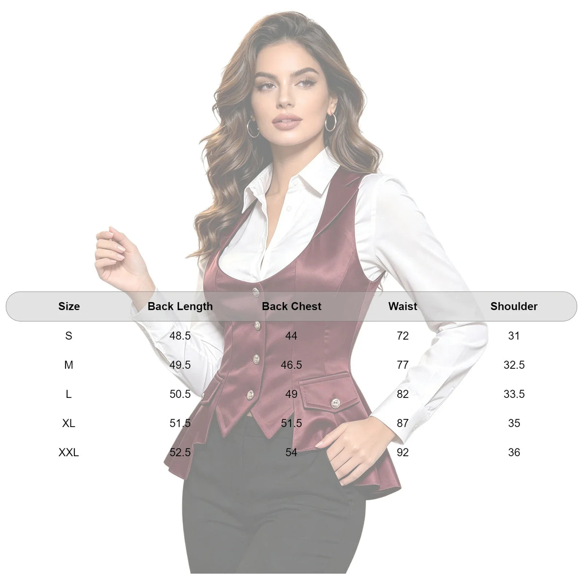 Women Victorian Waistcoat Gothic Costume Medieval Sleeveless Renaissance Satin Vests for Halloween Carnival Punk Clothing