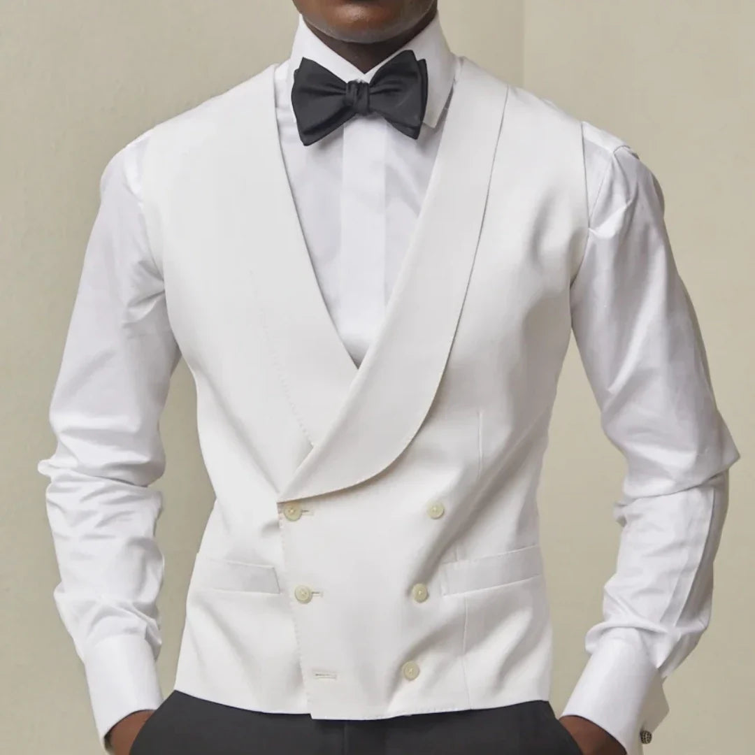 Men's Double Breasted Vest – Formal Waistcoat for Weddings, Banquets & Business