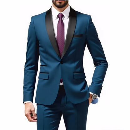 Ensemble costume homme - Costume de cérémonie pour homme - Ensemble 2 pièces pour tenue de marié - Costume homme pour tenue d'affaires, de mariage, de banquet