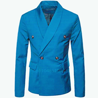 Wedding Men's Tuxedo Jacket Office Business Groom Wear Formal Male Party Blazer Double Breasted Shawl Lapel XS-6XL One Coat