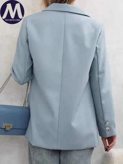 Women's Long Sleeved Blazer Casual Loose Top Versatile Korean Fashion Office Coat Spring Autumn New