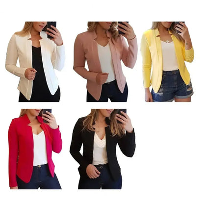 Spring Women Blazer Jacket 2024 Female Long Sleeve Thin Coat Open Stitch Blazer OL Womens Basic Jackets and Coats Femme Tops