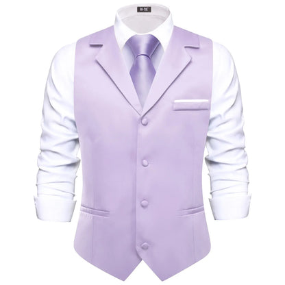 Men's Vest with Tie Jacquard V-Neck Waistcoat for Casual Business and Party Occasions – Champagne