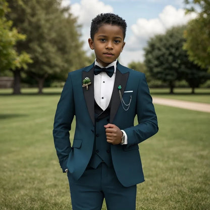 Formal Boys Slim Fit Suits Ring Bearer Outfit Kids Wedding Dress Clothes Fast Delivery Child 4 Pieces Set For Piano Performance