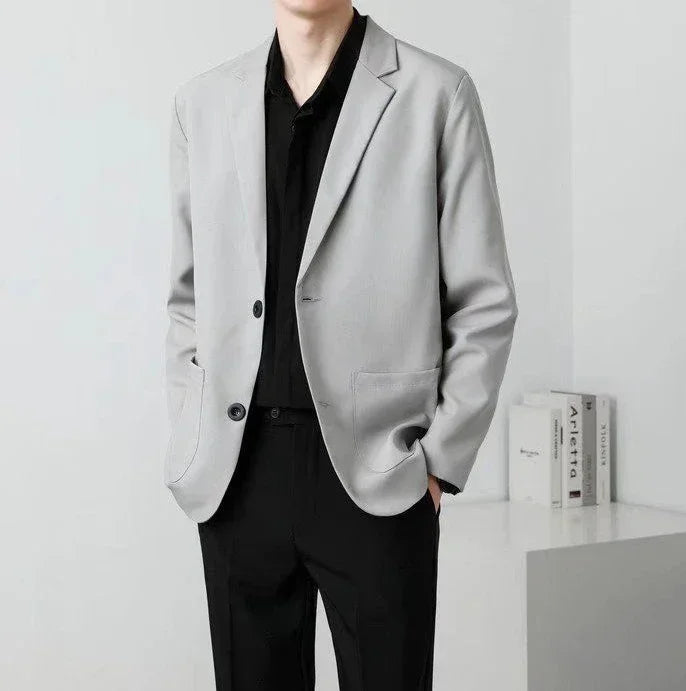 Men's Oversized Blazer Smart Casual Single Breasted Jacket for Business and Daily Wear