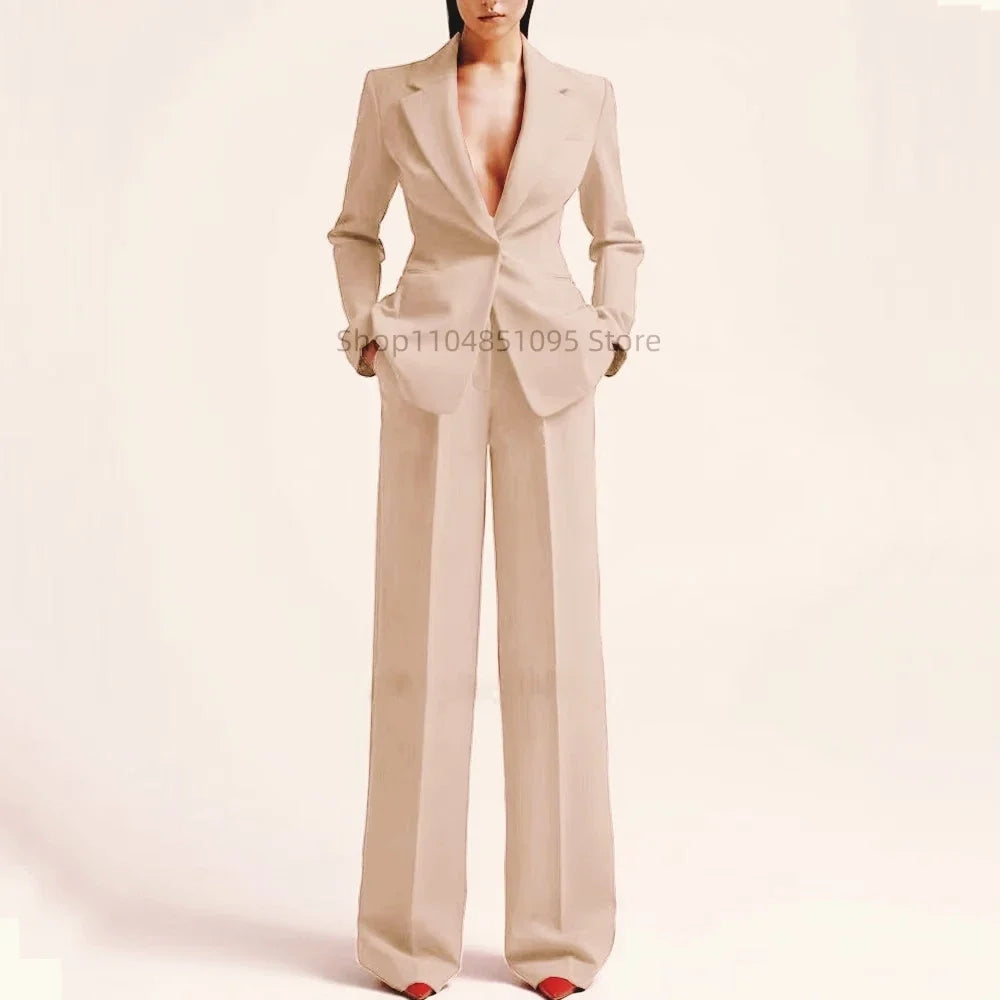 Women's Suit Party Wedding Fashion Style 2pcs Slim Fit Prom Blazer Pants Outfit Dress Evening Dresses for Prom Lady Clothes