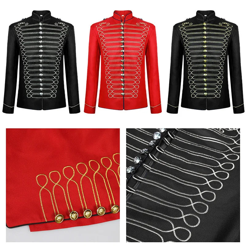 Blazer - Men's Medieval Revival Banquet Formal Wear Studio Wedding Performance Costume Drummer Costume Halloween Fashion Casual