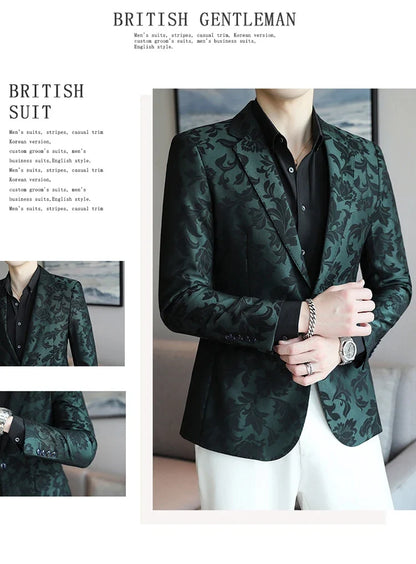 Men's Casual Suit Top - 2025 Spring S-5XL High-Quality Fashion Handsome Trend Business Boutique Wedding Dance West Coat