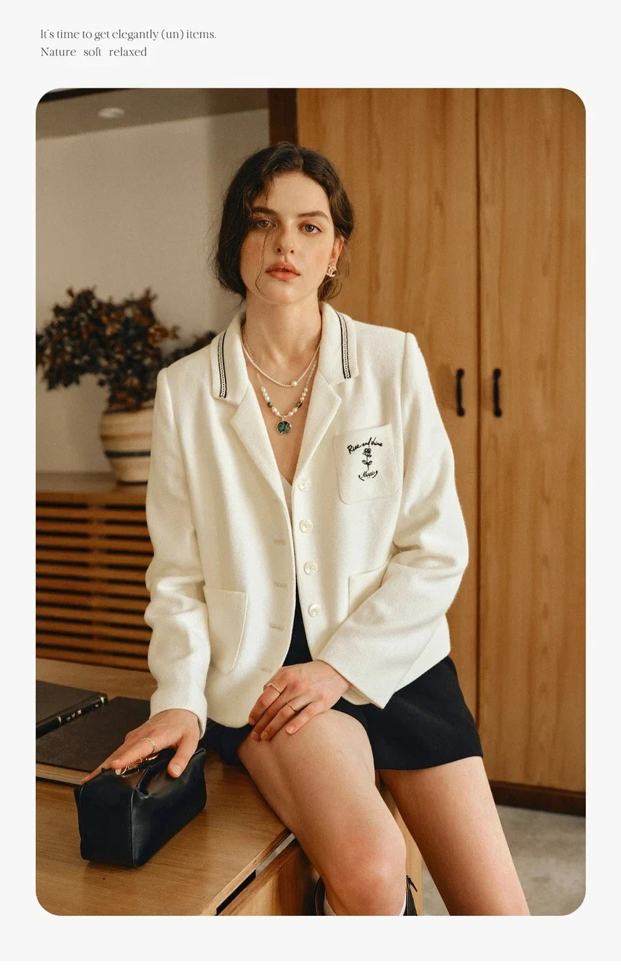 French Causal Blazer Woman 2026 Spring New Notched Long Sleeve Blazers Commute Elegant Solid Outerwear GO57QW001103