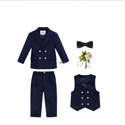 Little Boys Wedding Suit Children Photography Dress Kids Stage Performance Formal Blazer Suit Baby Birthday Ceremony Costume