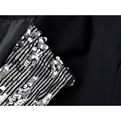 Women's Black Gothic Emo Blazer Jacket Harajuku 2000s Vestes Femme Outerwear Vintage Long Sleeve Sequins Suit Coat Clothing 2025