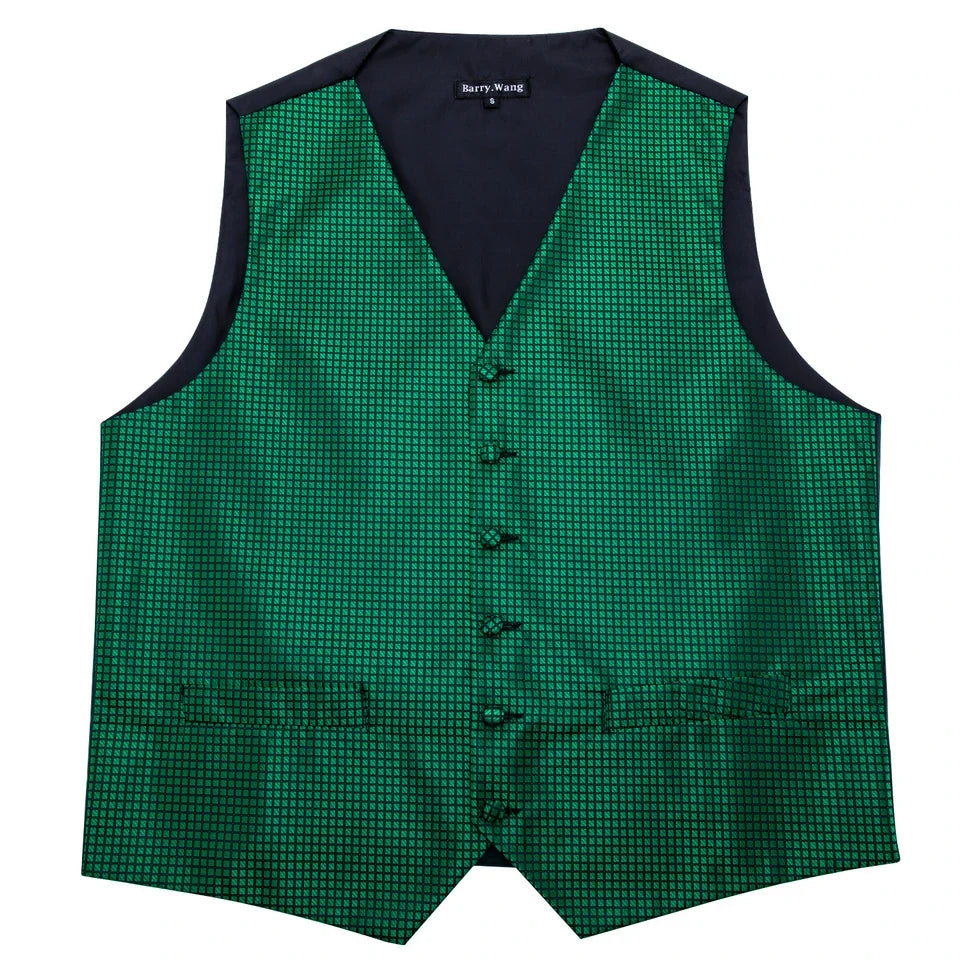Men's Vest Paisley V-Neck Single Breasted Formal Waistcoat for Wedding Business Party