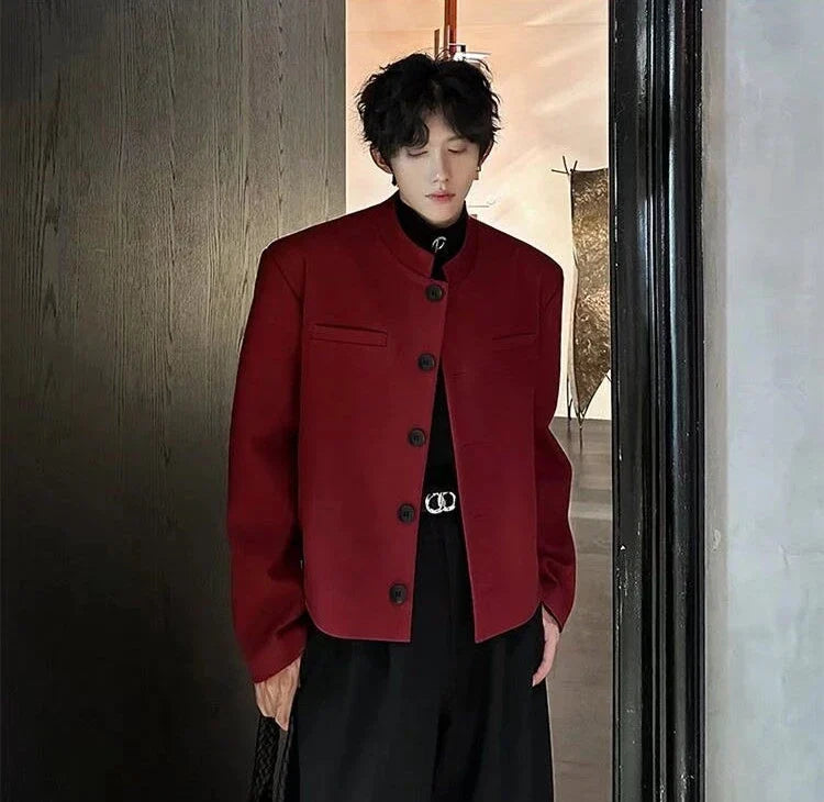 Trendy 2025 Short Coats Single Breasted Man Suits and Blazers Spring Clothes Elegant New in Original Handsome Jacket for Men