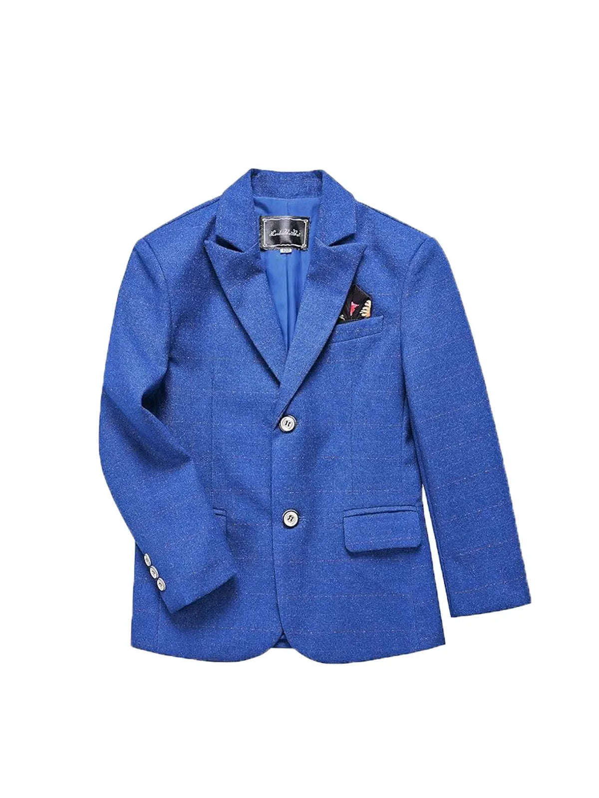 Gentleman Kids Blue 4Piece/Set Jacket Vest Pants Bowtie Photograph Suit Boys Piano Dress Children Graduation Performance Costume