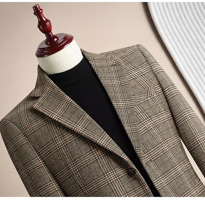 2026 Spring Wool Suit Jacket for Men High Quality Casual Business Formal Jacket Slim Fit Wedding Groom Blazers Masculino