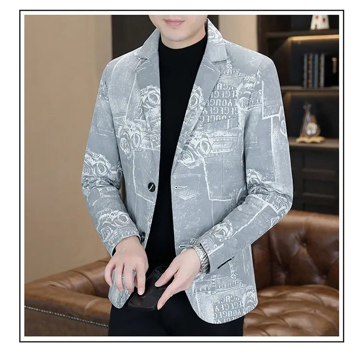 Men's Casual Business Blazer – Single Breasted, Spring Autumn