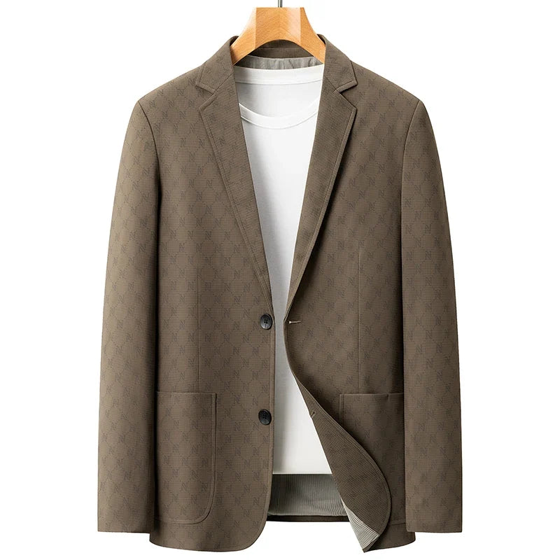 Blazer Outdoor Men's Casual Fashionable Sporty Slimming Letter Trendy British Style Versatile Business Gentleman Wedding Blazer