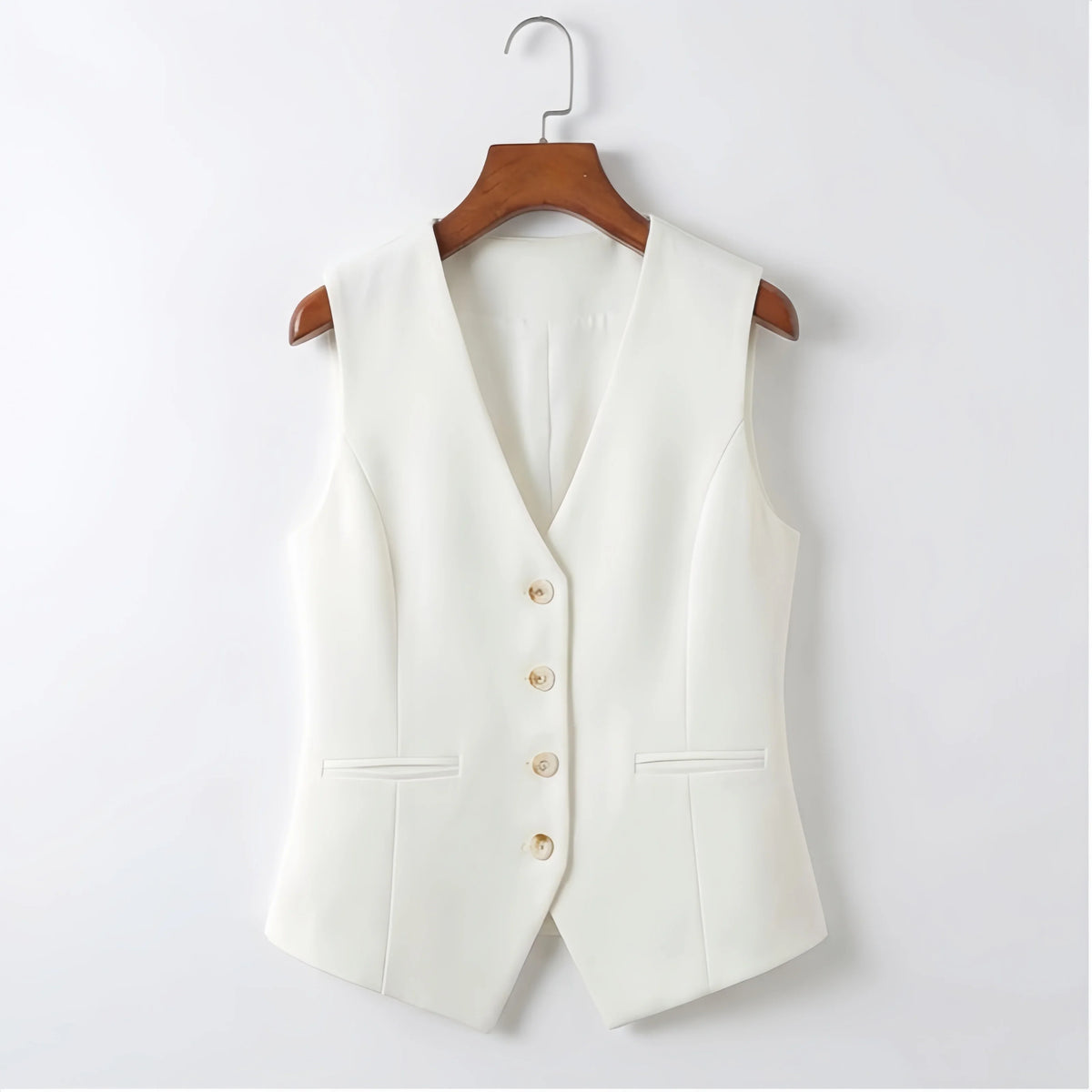 Women's Formal Business Vest Sleeveless Tailored Button Up Waistcoat Professional Office Outerwear Top Slim Fit Professional