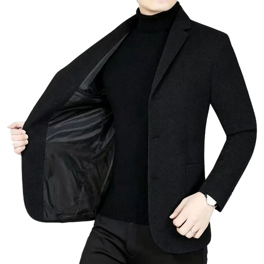 Men's Smart Casual Three-Button Blazer Jacket for Business & Daily Wear