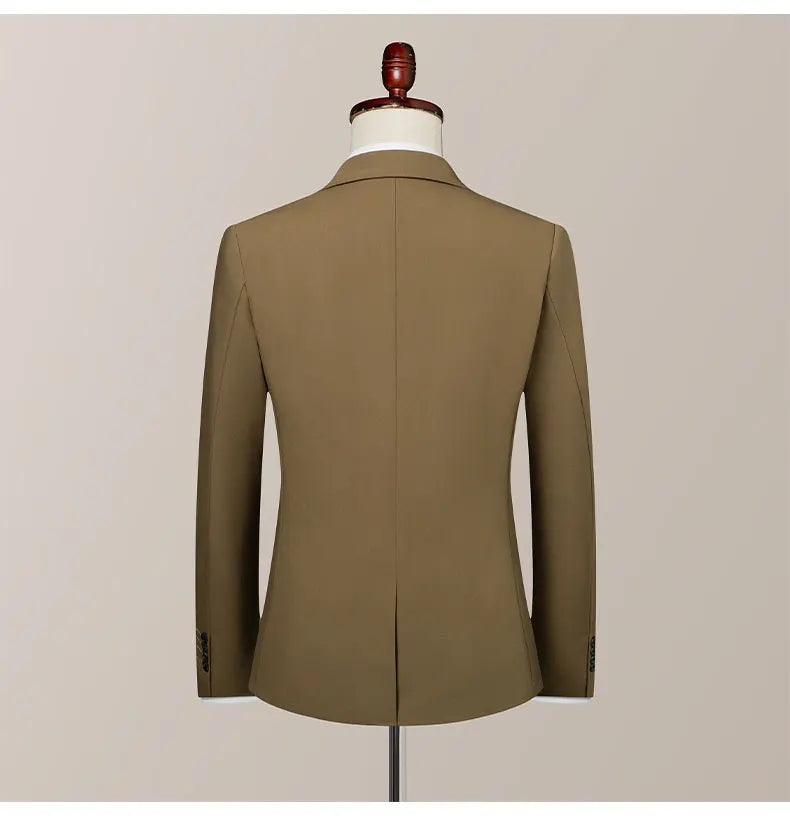 High-Quality Groom's Three-Piece Set Wedding Dress - Slim Fit British Style Business Casual Suit Vest Trousers for Men