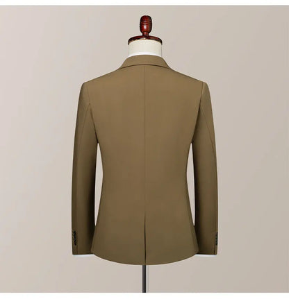 High-Quality Groom's Three-Piece Set Wedding Dress - Slim Fit British Style Business Casual Suit Vest Trousers for Men