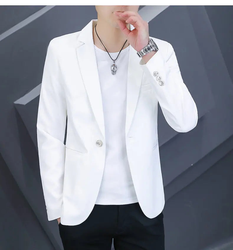 Blazer Men's Fashion Outdoor Travel Gentleman Wedding Slimming Business Versatile Trendy Casual Korean-style Formal Wear Blazer