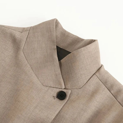 Chic Casual Fashion 2026 Office Lady Women Blazer Buttons Streetwear Jacket Long Sleeve Beige Female Elegant Outwear