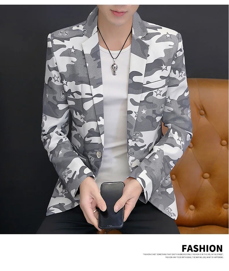 Men's Leisure Suit Jacket Spring Autumn Handsome Business Formal Fashion Hong Kong Style Advanced Sense Casual Wear