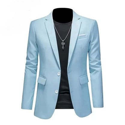 Men's Slim Fit Blazer Single Button Formal Wedding Tuxedo Jacket