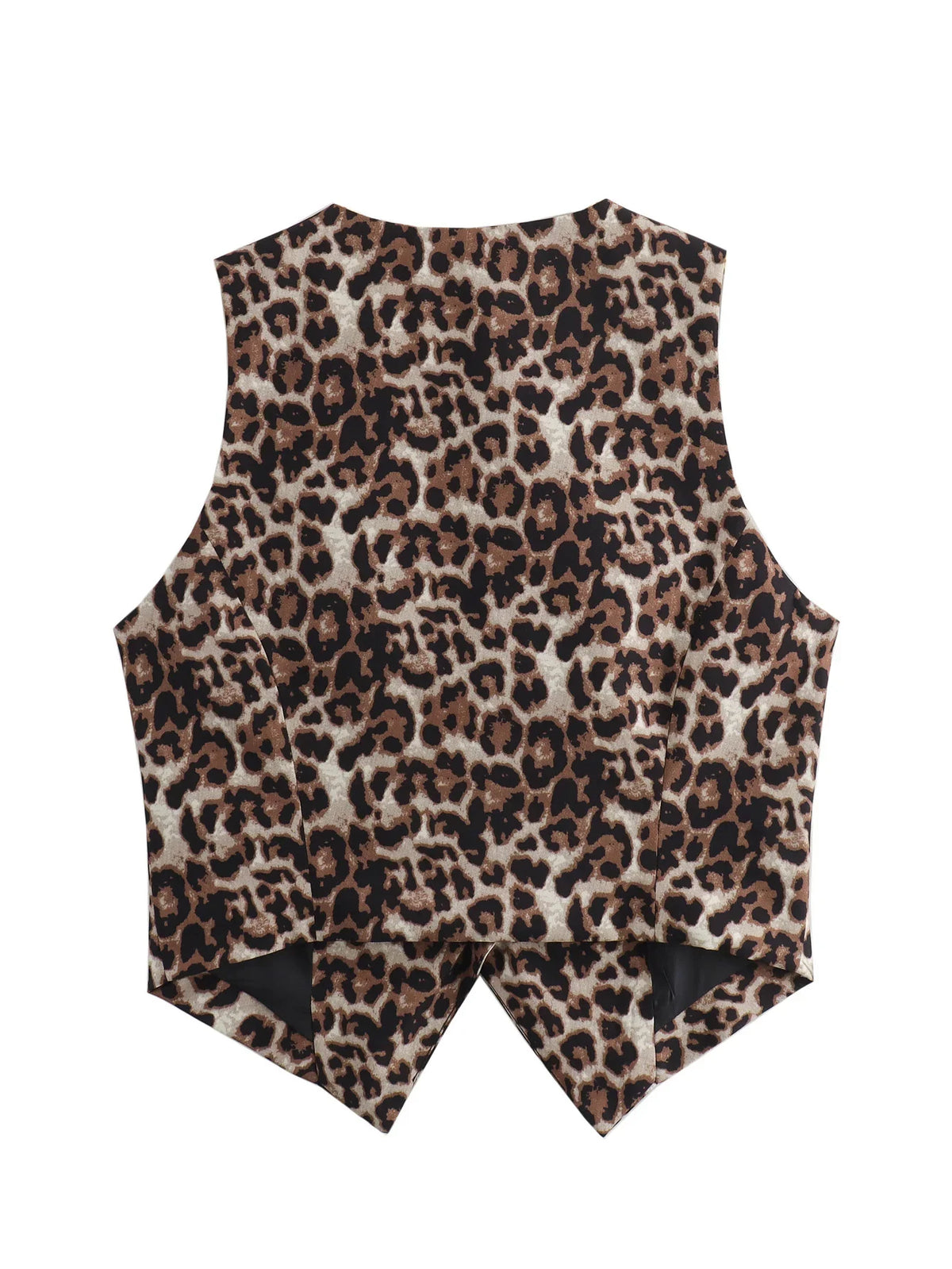 Leopard Lady Vests Vintage Cropped Sleeveless Vest Women Outerwears Animal Print Women's Suit Vest V Neck Casual Waistcoat