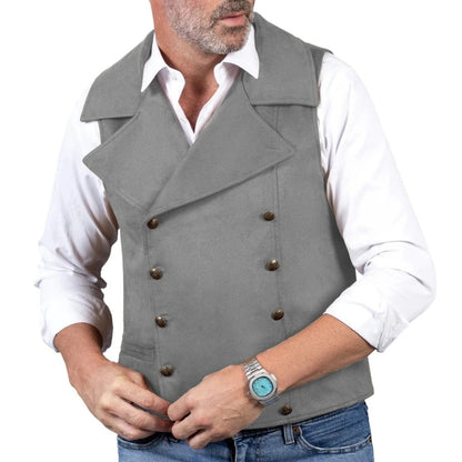 Men's Formal Vest Double Button Frosted Velvet Waistcoat for Weddings and Banquets