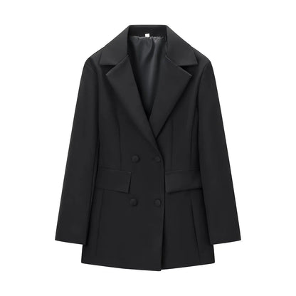 Elegant Women's Office Blazers Spring 2026 New Fashion Slim V-neck Warm Suits Jackets Chic Young Women's Travel Joker Coats