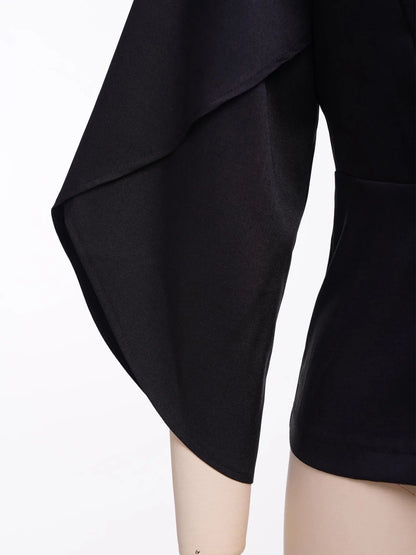 Women Business Casual Blazer V-neck Wrap Sleeves Formal Dress Suits Jacket for Weekend Party Office Work Meeting Interview