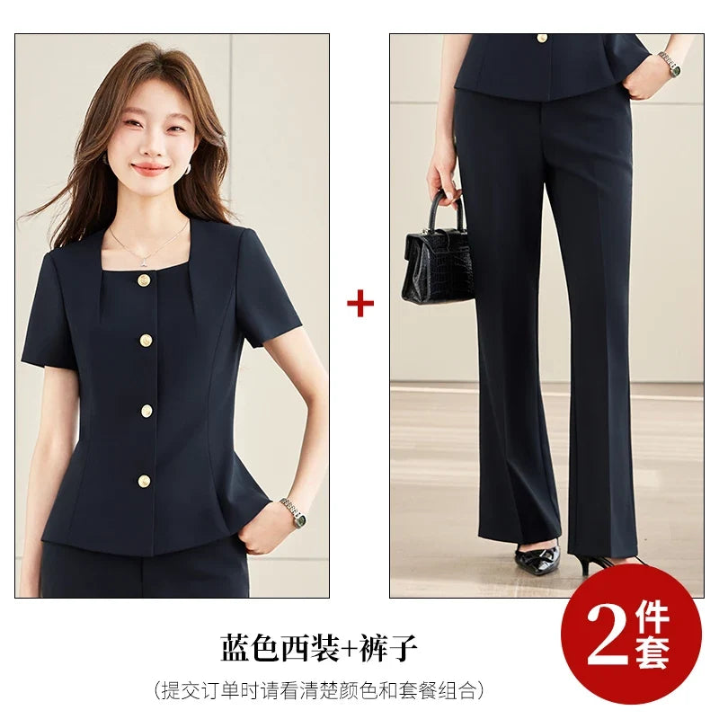 Fashionable professional women's clothing, two-piece jacket+pants, exquisite elegant, 2026 spring/summer new collection