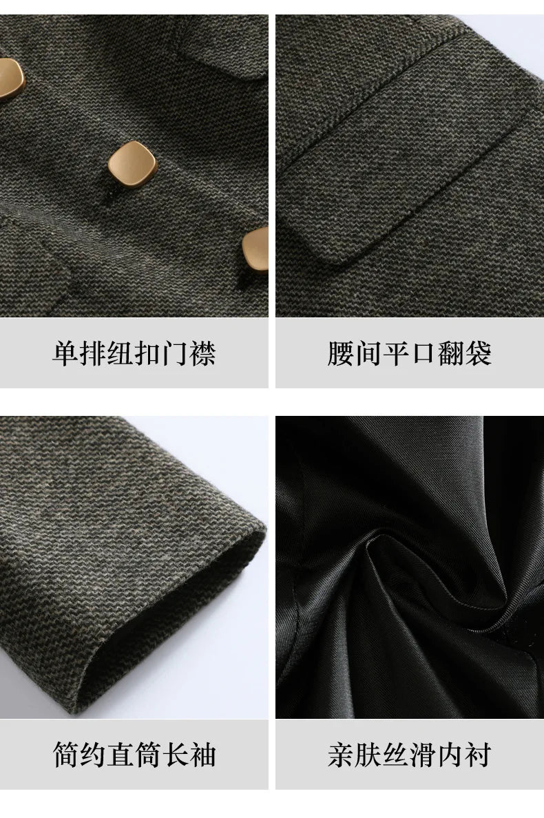 High End Windbreaker Coat Professional Suit Female Autumn Winter Formal Ladies Lengthen Business Suits Women Work Office Uniform