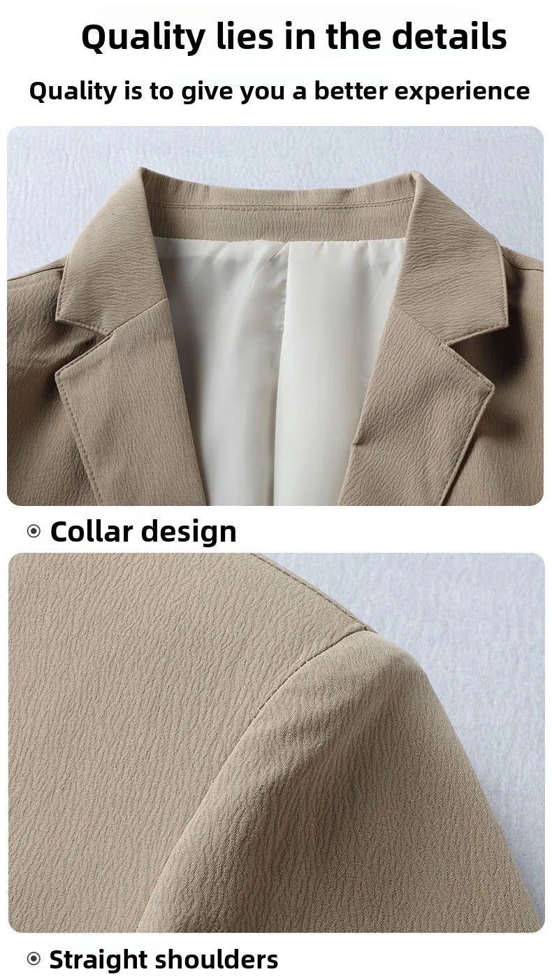 Blazer Men's Fashion Business Outdoor Travel Youth Campus Wedding Versatile Host Shaping Casual Korean Style Thin Style Blazer