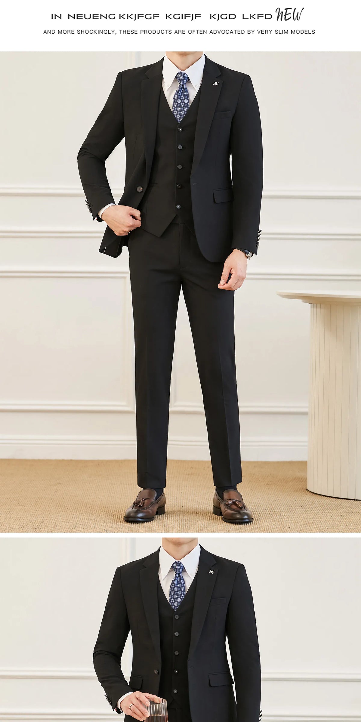 High Quality Elegant Single-Breasted Men Suit Fashion ltalian Style Slim High-end Business Groom Wedding Party Tuxedo 3/2 Pieces