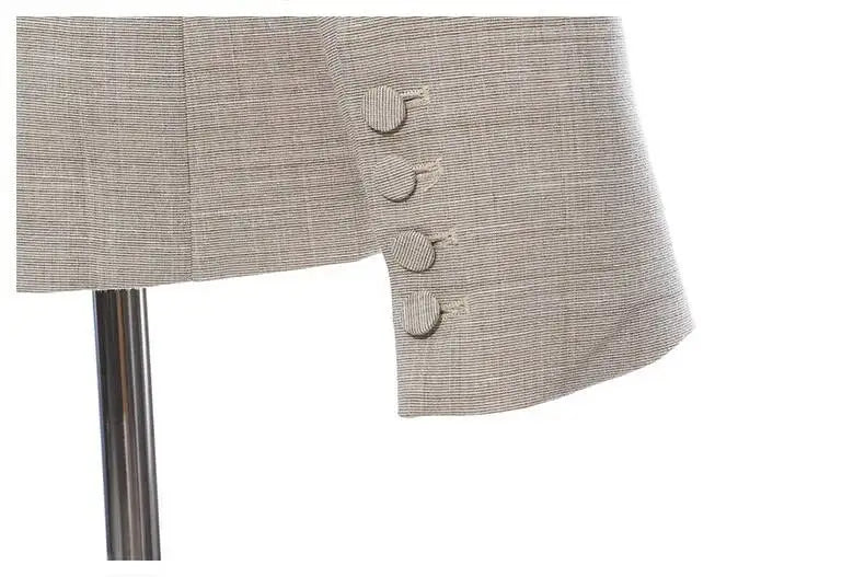 Women Blazer Contrast Color Spliced PU Leather Belted Slim Fit Single Breasted Elegant Urban High-end Jacket Spring HK10667