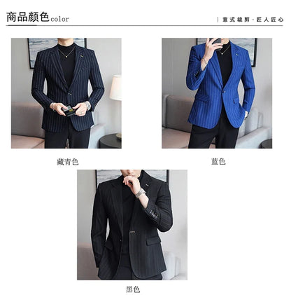 2024 Slim Fit Men's Wedding Casual Suit High-End All-in-One Handsome Two Button Fashion Boutique Single West Coat S-5XL