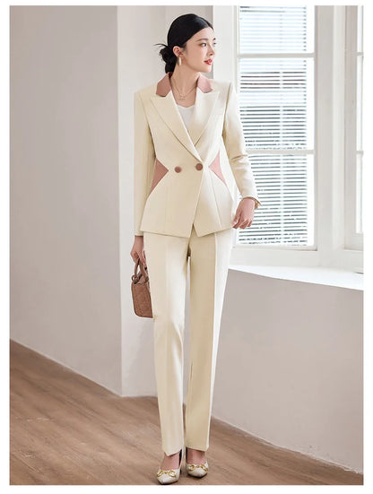 Fashionable professional women's attire, exquisite elegant two-piece pant + suit jacket. 2025 autumn winter new styles