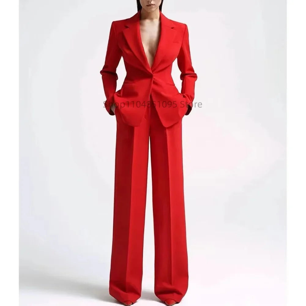 Women's Suit Party Wedding Fashion Style 2pcs Slim Fit Prom Blazer Pants Outfit Dress Evening Dresses for Prom Lady Clothes