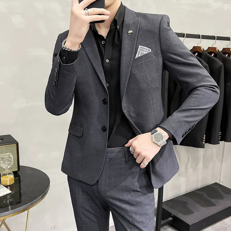 Men's Slim Fit Wedding Suit – Blazer & Pants Set