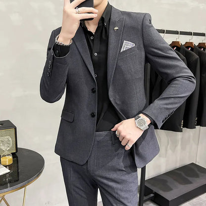 Men's Slim Fit Wedding Suit – Blazer & Pants Set