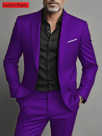2 Pièces Costumes Homme Grande Taille Pour Mariage Marié Tuxedos Bal Ensembles Blazer Homme D'affaires Trajes De Hombre